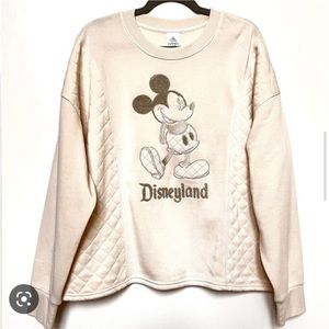 Disney Quilted Pullover Sweatshirt in Cream
